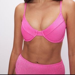 Good American Pink Sparkle Bikini NWT